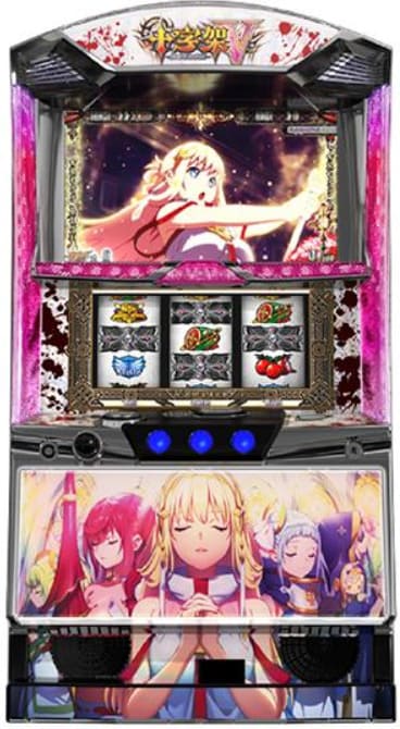 パチスロ十字架5のメインビジュアル — 高ボラティリティとアニメ演出が融合したスマスロ機種